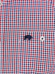 Raging Bull Red Short Sleeve Graph Check 100% Cotton Poplin Shirt - Image 4 of 5