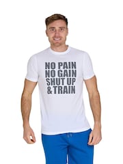 Raging Bull Sport No Pain Print White T-Shirt - Image 1 of 3