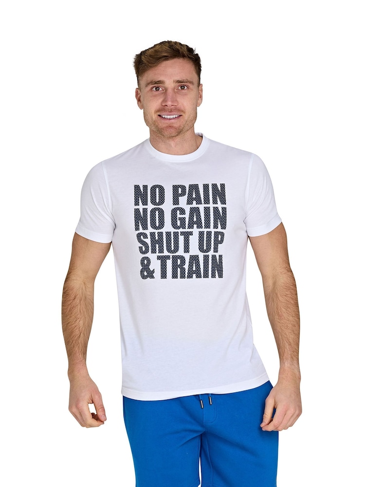 Raging Bull Sport No Pain Print White T-Shirt - Image 1 of 3