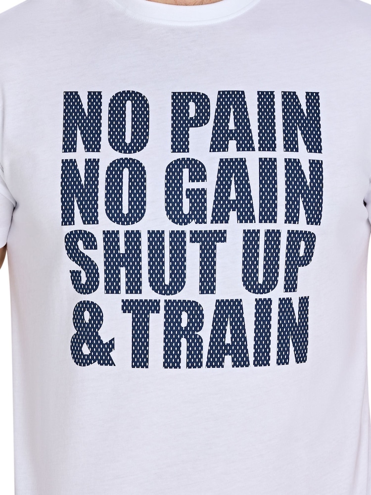 Raging Bull Sport No Pain Print White T-Shirt - Image 3 of 3
