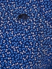 Raging Bull Blue Short Sleeve Flower Bud 100% Cotton Poplin Shirt - Image 4 of 4