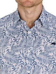 Raging Bull Blue Short Sleeve Large Palm Reverse Print 100% Cotton Poplin Shirt - Image 3 of 5