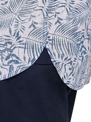 Raging Bull Blue Short Sleeve Large Palm Reverse Print 100% Cotton Poplin Shirt - Image 5 of 5