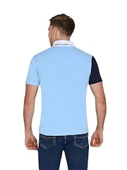 Raging Bull Blue 100% Cotton Harlequin Rugby Shirt - Image 2 of 5