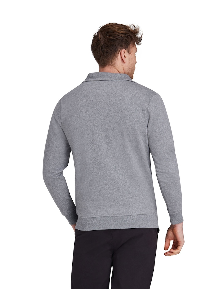 Raging Bull Grey Tonal Embroidered Quarter Zip Sweater - Image 2 of 4