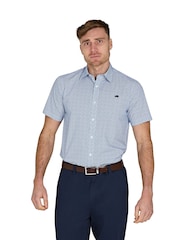 Raging Bull Short Sleeve Pentagon Pattern 100% Cotton Poplin White Shirt - Image 1 of 6