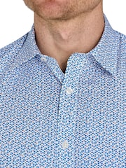 Raging Bull Short Sleeve Pentagon Pattern 100% Cotton Poplin White Shirt - Image 3 of 6