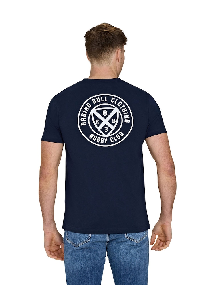 Raging Bull Blue 100% Cotton Rugby Club Back Print T-Shirt - صورة 2 من 5 Raging Bull Blue 100% Cotton Rugby Club Back Print T-Shirt - صورة 2 من 5