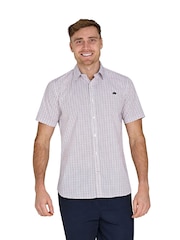 Raging Bull Short Sleeve Flower Geo 100% Cotton Poplin White Shirt - Image 1 of 5