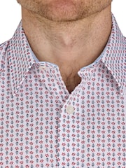 Raging Bull Short Sleeve Flower Geo 100% Cotton Poplin White Shirt - Image 3 of 5