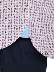 Raging Bull Short Sleeve Flower Geo 100% Cotton Poplin White Shirt - Image 5 of 5