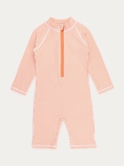 KIDLY Pink 3/4 Sleeve Seersucker Sunsuit - Image 1 of 4