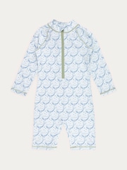 KIDLY Blue 3/4 Sleeve Sunsuit - Image 1 of 4