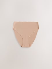 Black/White/Praline Nude Full Brief No VPL Scallop Knickers 7 Pack - Image 2 of 10