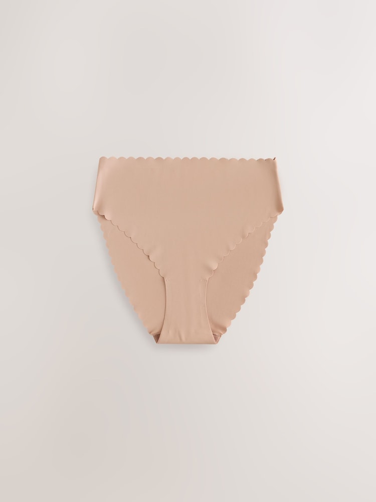Black/White/Praline Nude Full Brief No VPL Scallop Knickers 7 Pack - Image 2 of 10