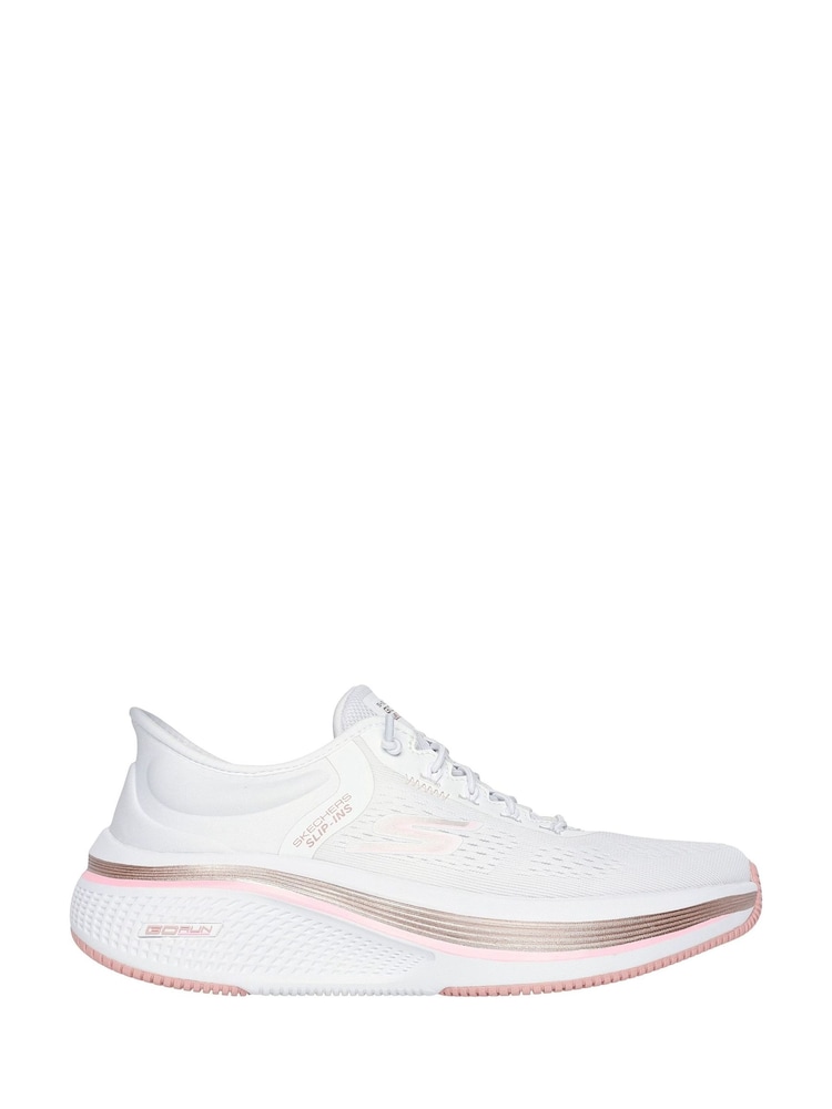 Blanco - Skechers White Go Run Elevate 2.0 Banyan Slip In Trainers - Imagen 1 de 3