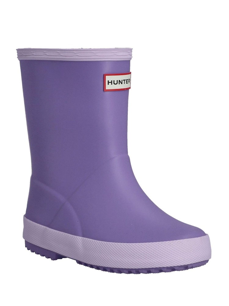 Hunter Kids Purple First Matte Boots - Image 2 of 3 Hunter Kids Purple First Matte Boots - Image 2 of 3