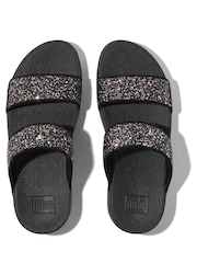 FitFlop Lulu 2 Bar Glitter Black Sandals - Image 5 of 6