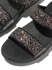 FitFlop Lulu 2 Bar Glitter Black Sandals - Image 6 of 6