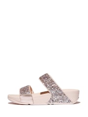 FitFlop Pink Lulu 2 Bar Glitter Sandals - Image 2 of 6