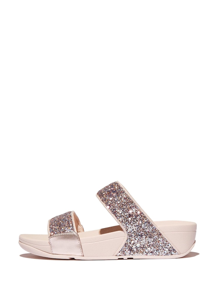 FitFlop Pink Lulu 2 Bar Glitter Sandals - Image 2 of 6