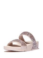 FitFlop Pink Lulu 2 Bar Glitter Sandals - Image 4 of 6