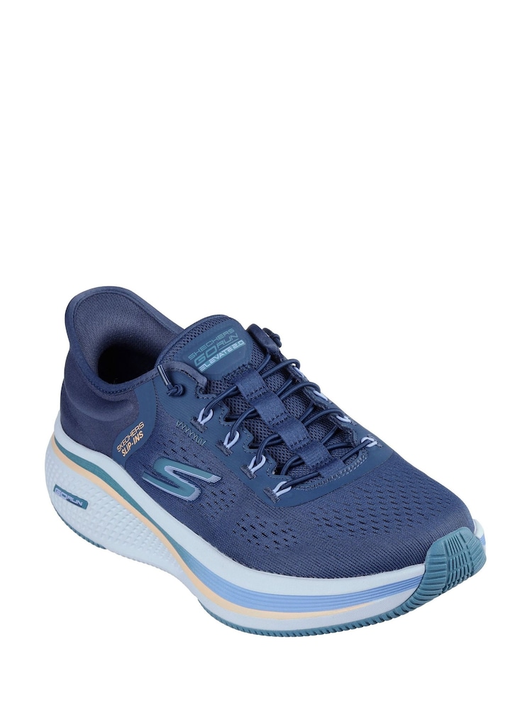 Azul - Skechers White Go Run Elevate 2.0 Banyan Slip In Trainers - Imagen 2 de 3
