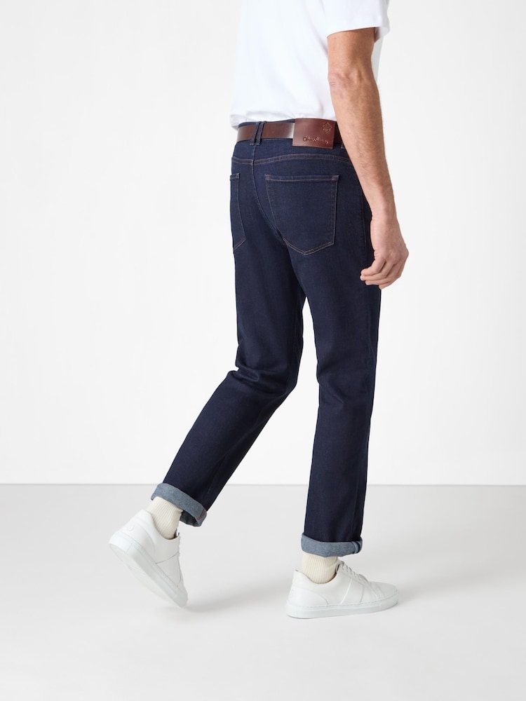 Oliver Sweeney Tapered Fit Blue Stretch Denim 100% Cotton Jeans - Image 2 of 7