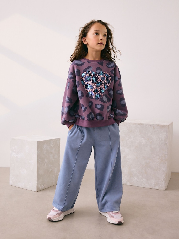 Purple Animal Sequin Heart Sweatshirt (3-16yrs) - Image 4 of 4