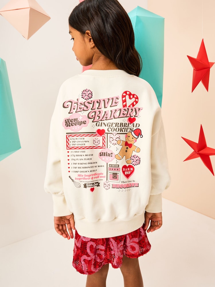 Cream Gingerbread Festive Baking Christmas Jumper and Sweatshirt Set (3-16yrs) - Image 2 of 3