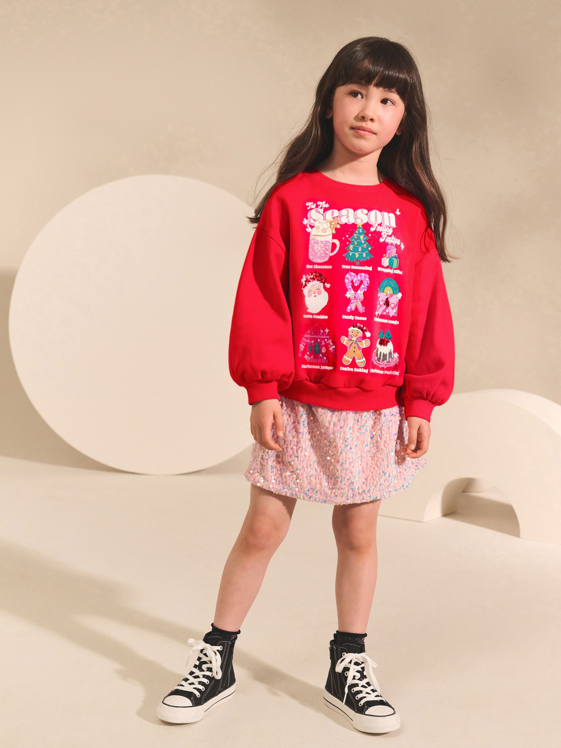 Buy Red Tis the Season Festive Icons Christmas Jumper Sweatshirt