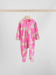 Blue/Pink Animal Character - 3 Pack Two Way Zip Baby Sleepsuits (0mths-2yrs) - Imagen 2 de 12
