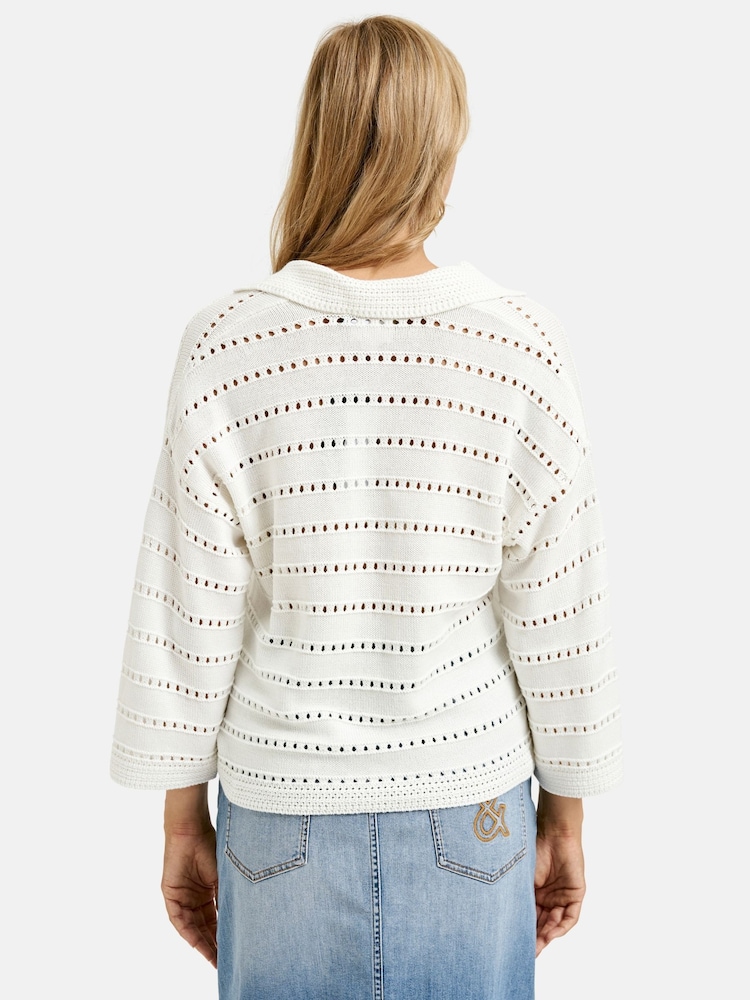 Smith & Soul Cream Crochet Pullover - Image 3 of 5