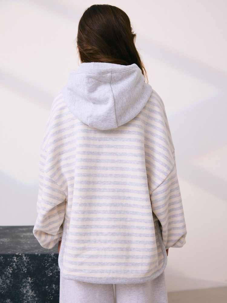 Grey/White Stripe Hoodie (3-16yrs) - Image 2 of 4