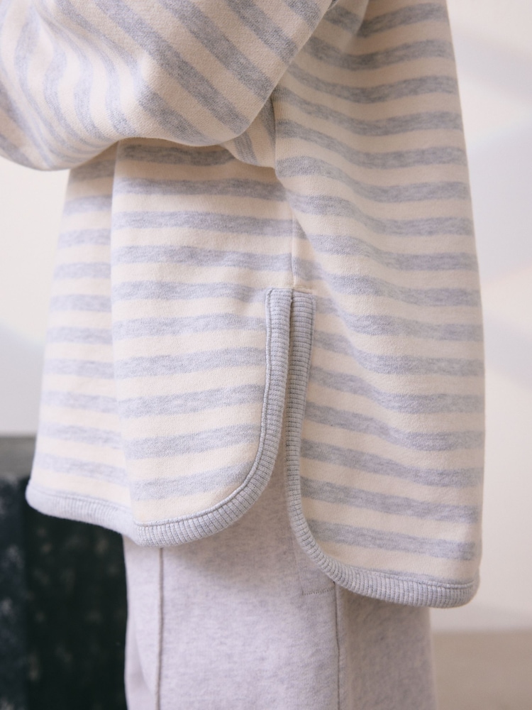 Grey/White Stripe Hoodie (3-16yrs) - Image 4 of 4