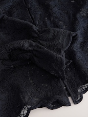 Black Paisley Lace V-Neck Blouse - Image 8 of 8