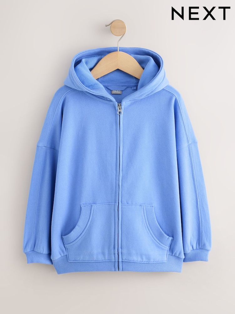 Blue Zip Through Hoodie (3-16yrs) - Image 2 of 4 Blue Zip Through Hoodie (3-16yrs) - Image 2 of 4