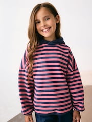 Pink/Navy Blue Stripe Hoodie (3-16yrs) - Image 1 of 5