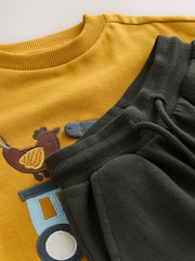 Ockergelb/Kohlefarben Farm - Sweatshirt und Jogginghose im Set (3 Monate bis 7 Jahre) - Bild 7 von 8