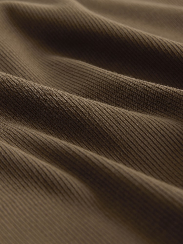 The Set Navy/Brown/Stripe/Cream 4 Pack V-Neck Ribbed Long Sleeve T-Shirts - Image 7 of 7