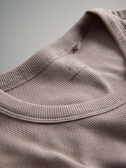 The Set Black/White/Grey Marl/Charcoal/Brown/Taupe Brown 7 Pack Long Sleeve Ribbed T-Shirts - Image 10 of 10