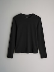 The Set Black/White/Grey Marl/Charcoal/Brown/Taupe Brown 7 Pack Long Sleeve Ribbed T-Shirts - Image 2 of 10