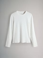 The Set Cream/Navy/Light Blue/Brown/Stripe 5 Pack Ribbed Long Sleeve T-Shirts - Image 2 of 8