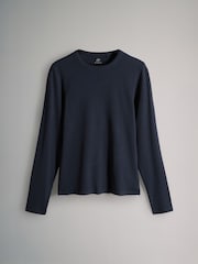 The Set Cream/Navy/Light Blue/Brown/Stripe 5 Pack Ribbed Long Sleeve T-Shirts - Image 6 of 8