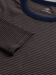 The Set Cream/Navy/Light Blue/Brown/Stripe 5 Pack Ribbed Long Sleeve T-Shirts - Image 8 of 8