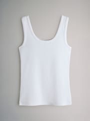 The Set Black/White/Grey Marl/Dusty Pink/Stripe 5 Pack Ribbed Scoop Neck Vests - Image 2 of 8