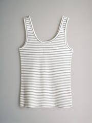 The Set Black/White/Grey Marl/Dusty Pink/Stripe 5 Pack Ribbed Scoop Neck Vests - Image 3 of 8