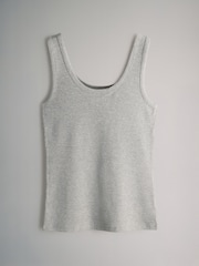 The Set Black/White/Grey Marl/Dusty Pink/Stripe 5 Pack Ribbed Scoop Neck Vests - Image 4 of 8