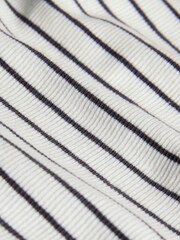 The Set Black/White/Grey Marl/Dusty Pink/Stripe 5 Pack Ribbed Scoop Neck Vests - Image 7 of 8