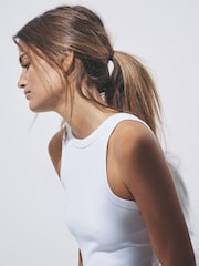 The Set White/Black/Stripe/Charcoal/Light Grey 5 Pack Ribbed Racer Vests - Image 10 of 17